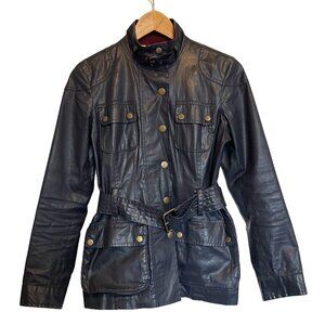 Bella Swan Waxed Cotton "Trailmaster" moto Jacket - Navy - XS - Banana R…